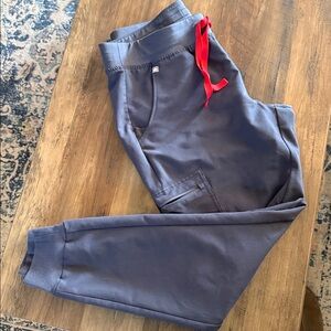 Figs Women’s Charcoal Joggers with Red Accents